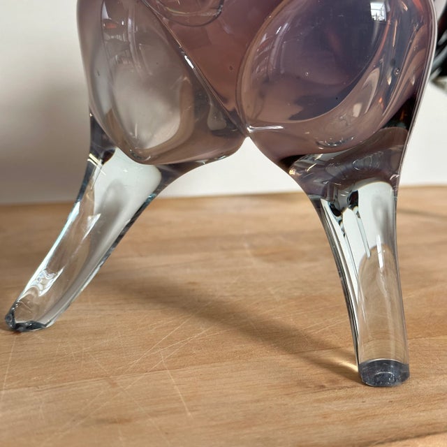 Purple Mid-Century Murano Glass Sculptural Bull in Shades of Purple For Sale - Image 8 of 11