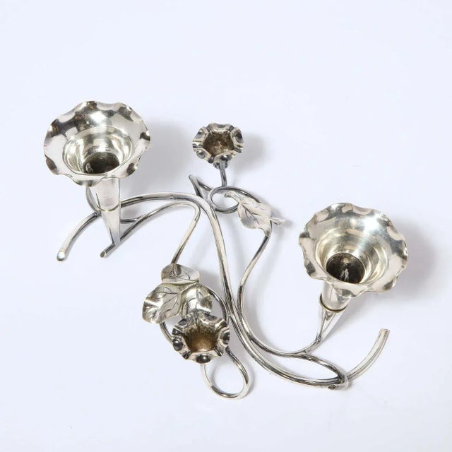 Art Nouveau Morning Glory Silver Plated Candelabras - A Pair For Sale In New York - Image 6 of 13