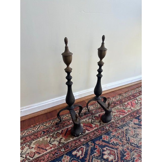 Pair of Antique Metal Andirons For Sale In Washington DC - Image 6 of 6