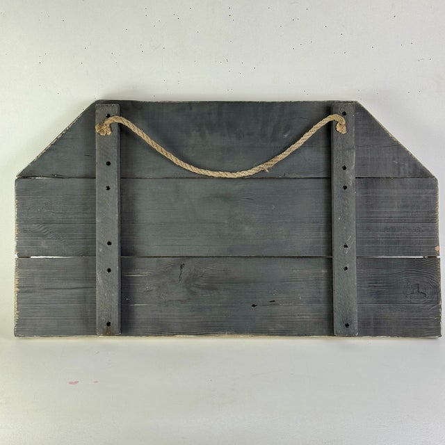 Wood Large Vintage "Ram in Field" Wooden Sign With Barn Shaped Frame For Sale - Image 7 of 8