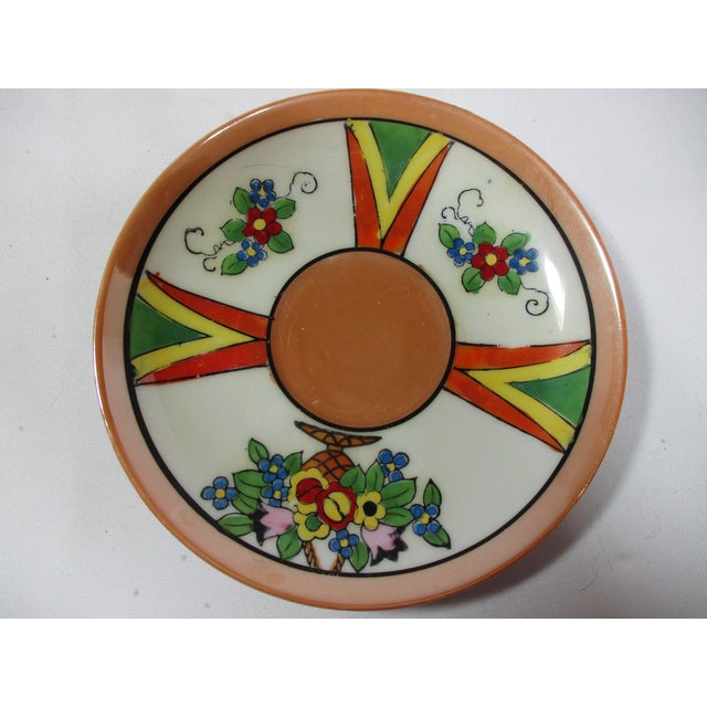 1940's Japanese Lusterware Art Deco Luncheon Set - 14 Pc For Sale - Image 4 of 8