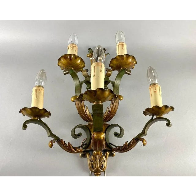 Vintage Wall Sconce in Metal For Sale - Image 3 of 10