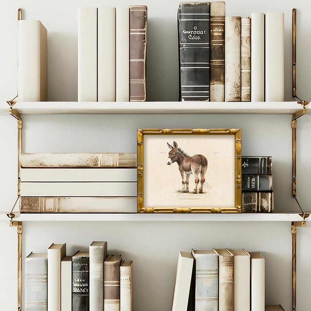 Contemporary Contemporary Reproduction of Vintage Framed Donkey Giclee Print For Sale - Image 3 of 4