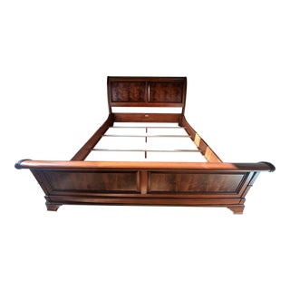 Somerset Mahogany King Sleigh Bed Frame by Ethan Allen For Sale