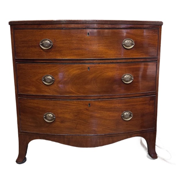 19th Century English Bowfront Chest For Sale
