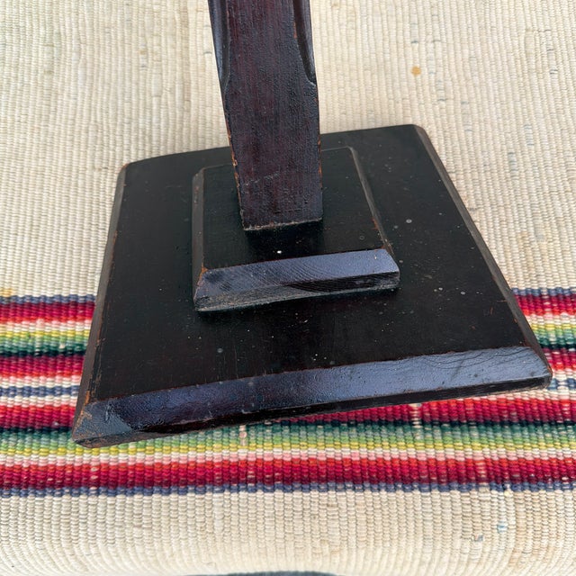 A Neat Antique Painted Pine and Carved Plant Stand or Pedestal Circa 1900 For Sale - Image 9 of 12