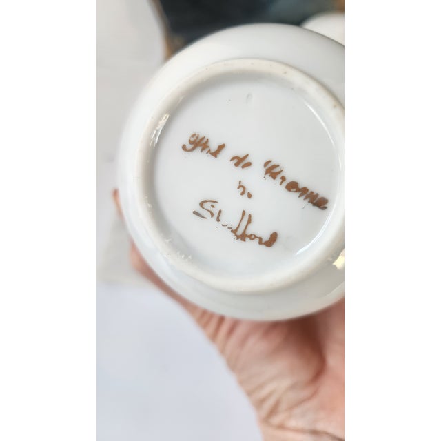 Vintage Strafford White & Gilt Pots De Crème - Set of 4 For Sale - Image 10 of 18
