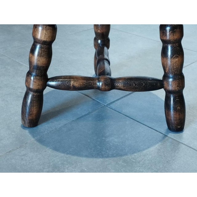 1940s Mid-Century Modern French Tripod Stool in Wood by Charles Dudouyt, 1940s For Sale - Image 5 of 18