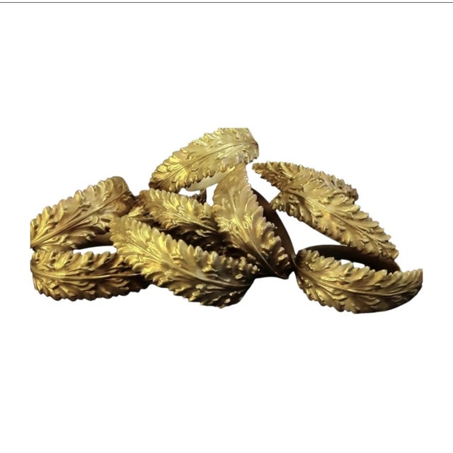 Late 19th Century Rare 19th Century Ornate French Gilt Bronze Acanthus Leaf Curtain Rings Set For Sale - Image 5 of 6