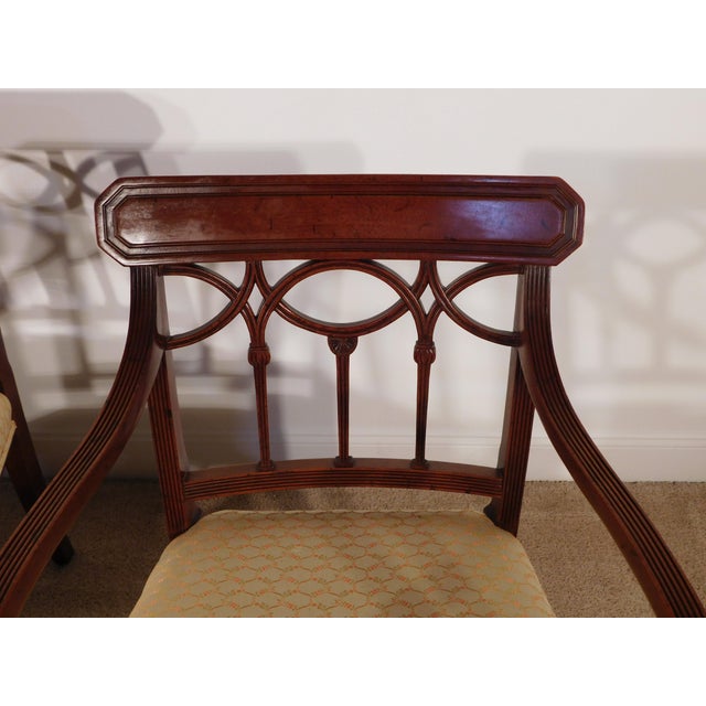 Traditional Antique Circa 1920s-30s Set of 6 Sheraton Charak Furniture Dining Chairs For Sale - Image 3 of 18
