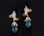 Early 21st Century Certified Natural 5.67Cts VS F Diamond Aquamarine 18K Gold Dangle Earrings, A Pair For Sale - Image 5 of 10