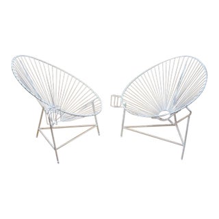 Modernist Wire Garden Chairs in the Manner of Mathieu Matégot - Pair For Sale