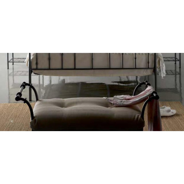 About New black wrought iron curule bench with cushion, Savonarola, Throne. Details IN THE STYLE OF Neoclassical PLACE OF...