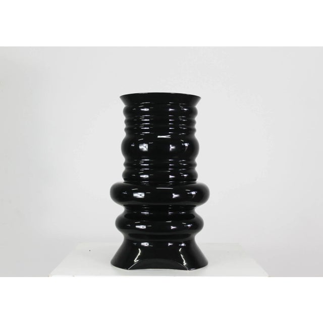 Jaipur Vase in Black Enamelled Ceramic by Sergio Asti, 1980s For Sale - Image 3 of 8