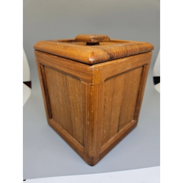 Vintage Dolphin Teakwood Canister