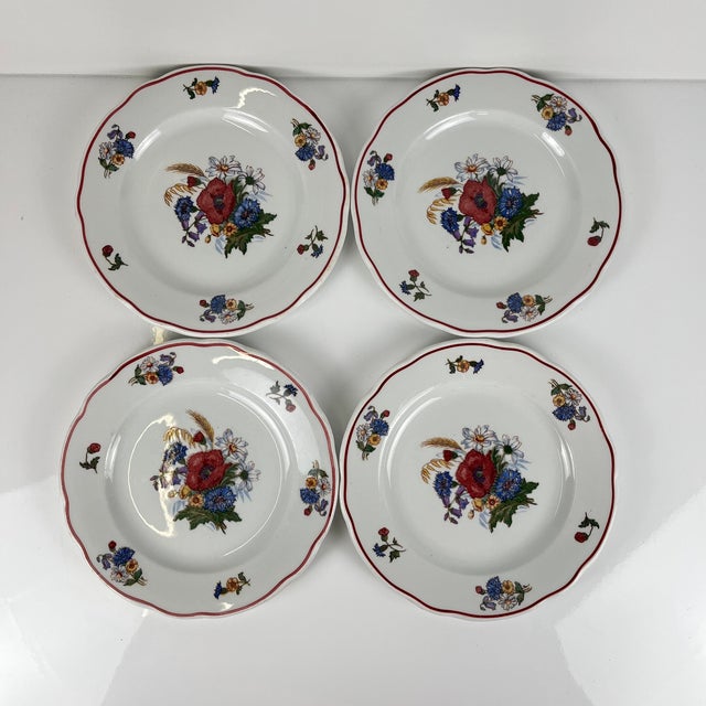 Vintage Agreste Dessert Plates from Sarreguemines, 1980s, Set of 4 For Sale - Image 9 of 9