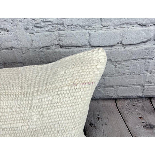 Turkish 16 x 24 Hemp Pillow Turkish Cushion Natural White Pillow Cushion Cover For Sale - Image 3 of 4
