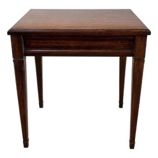 Vintage Mid to Late Twentieth Century Brandt Walnut or Pecan Dark Wood Small Side Table Federal Neoclassical For Sale