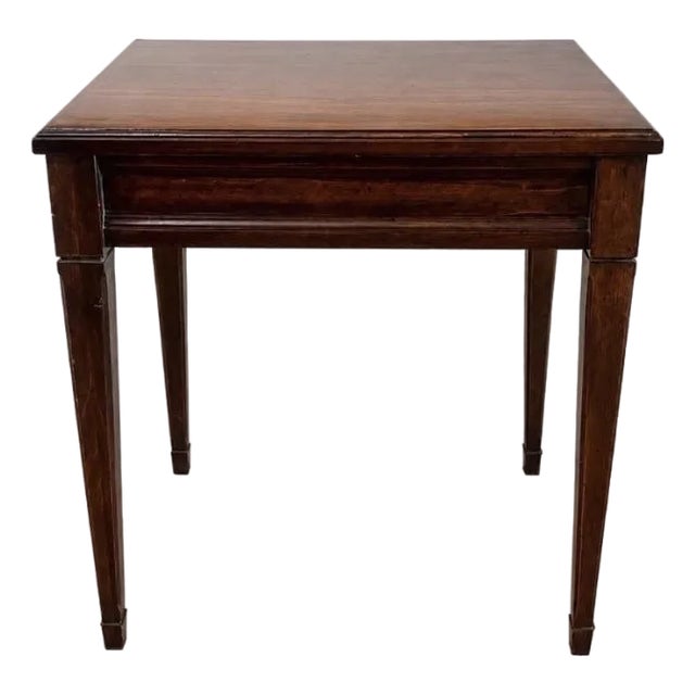 Vintage Mid to Late Twentieth Century Brandt Walnut or Pecan Dark Wood Small Side Table Federal Neoclassical For Sale