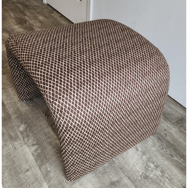 Karl Springer 1970s Vintage Karl Springer Style Waterfall Bench/Ottoman For Sale - Image 4 of 8