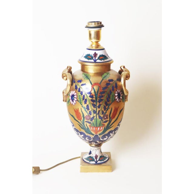Gold Hollywood Regency Table Lamp from Ceramiche Batignani Firenze, Italy, 1970s For Sale - Image 8 of 11