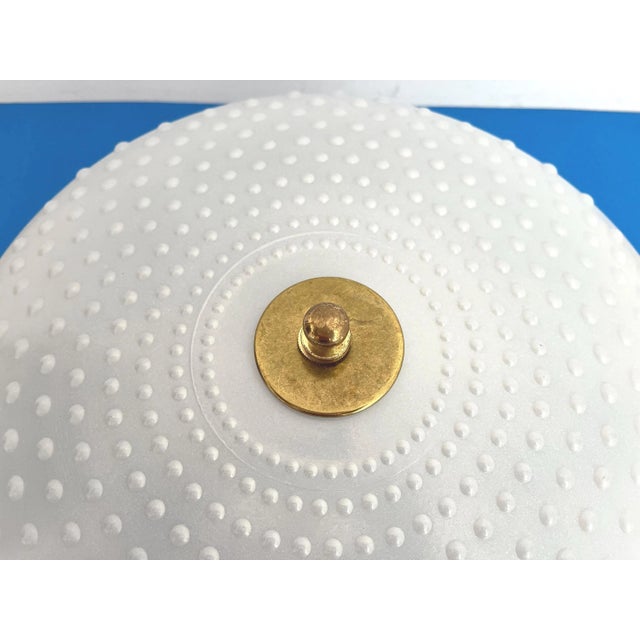 Traditional Hobnail Frosted Glass Ceiling Light For Sale - Image 3 of 12