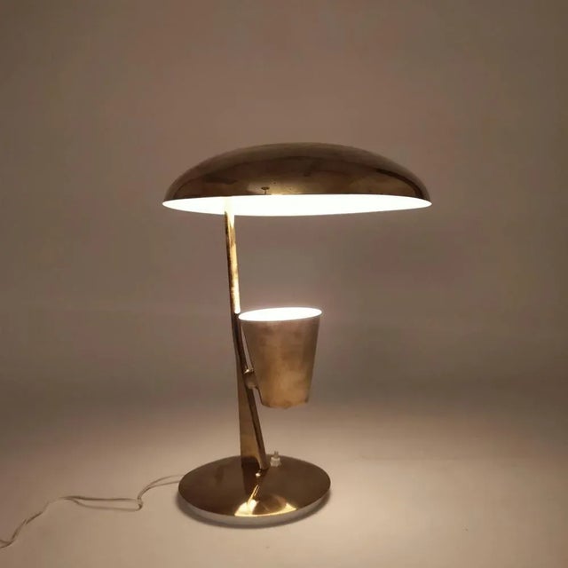 Gold Italian Table Lamp in the style of Oscar Torlascos for Lumen Milano, 1950s For Sale - Image 8 of 12