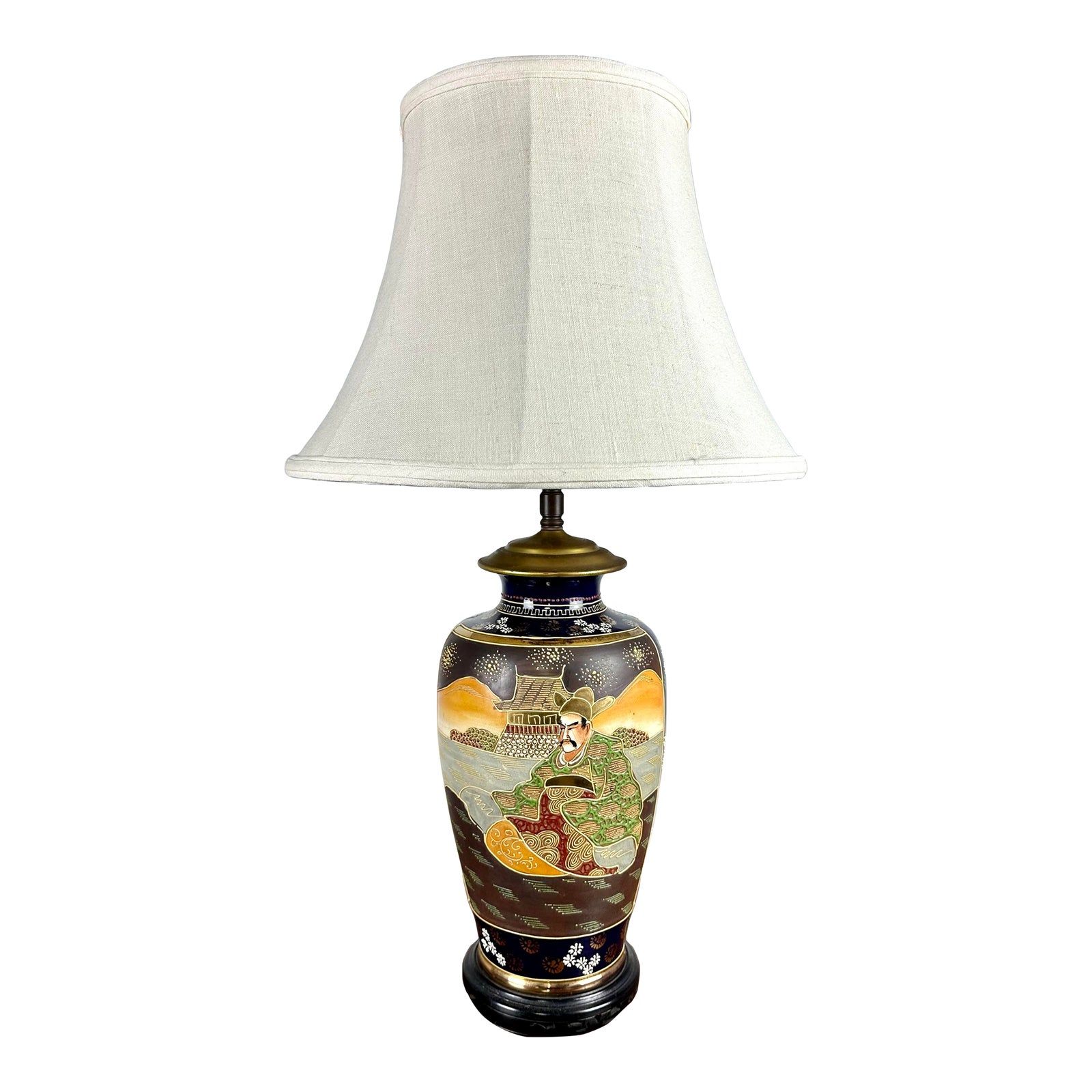Early 20th Century Japanese Porcelain Satsuma Vase / Urn Table Lamp