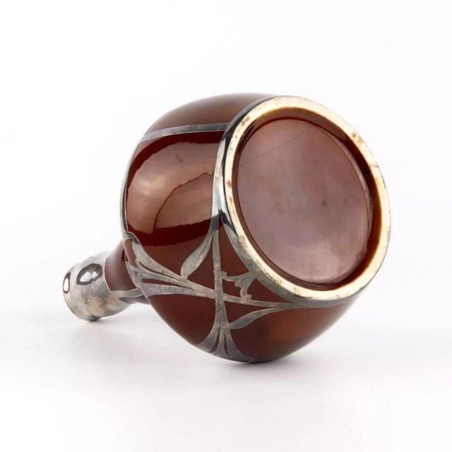 Porcelain Vase in Silver Braid in the Style of Art Nouveau from Crown Staffordshire For Sale - Image 6 of 8