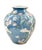 Gorgeous blue hand-crafted porcelain vase from Macau. Embossed detail with birds, flowers and vines. Pretty pastel colors...