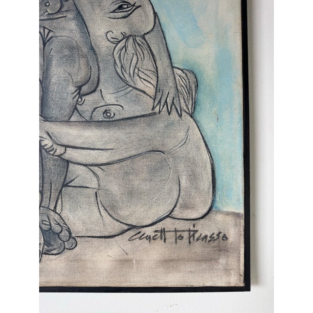 Black 1974 Vintage “Copy of Picasso” Surrealist Abstract Painting by St. Croix For Sale - Image 8 of 11