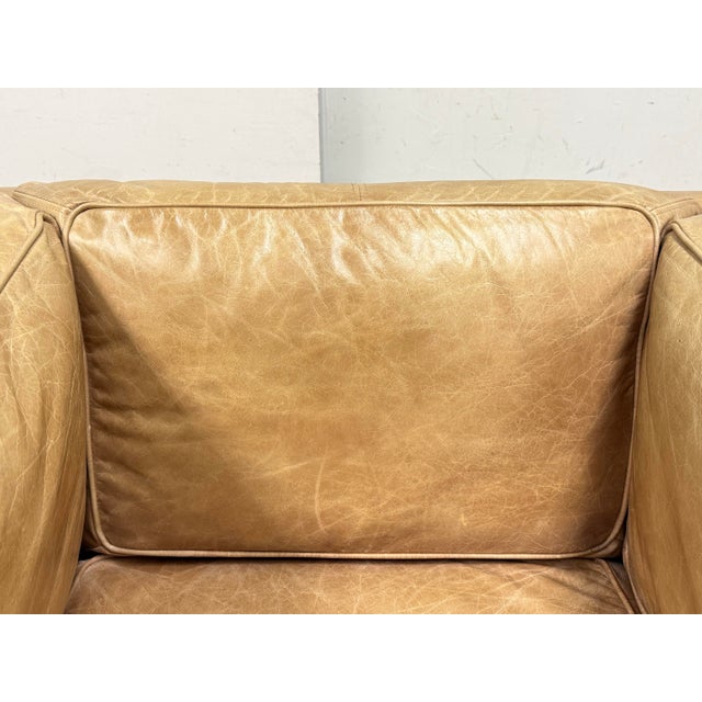 Animal Skin Contemporary Tan Leather Armchair For Sale - Image 7 of 12