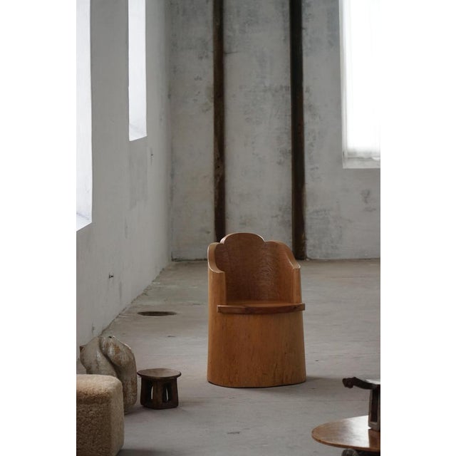Wood Swedish Modern Wabi-Sabi Style Stump Chair in Pine, 1960s For Sale - Image 7 of 17