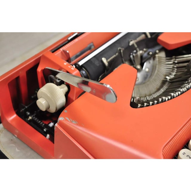 Red Vintage Royal Holland Parade Coral Red Mid Century Modern Typewriter in Case For Sale - Image 8 of 12