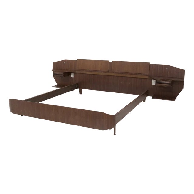 Vintage Italian Double Bed with Bedside Tables attributed to Ico & Luisa Parisi, 1950 For Sale