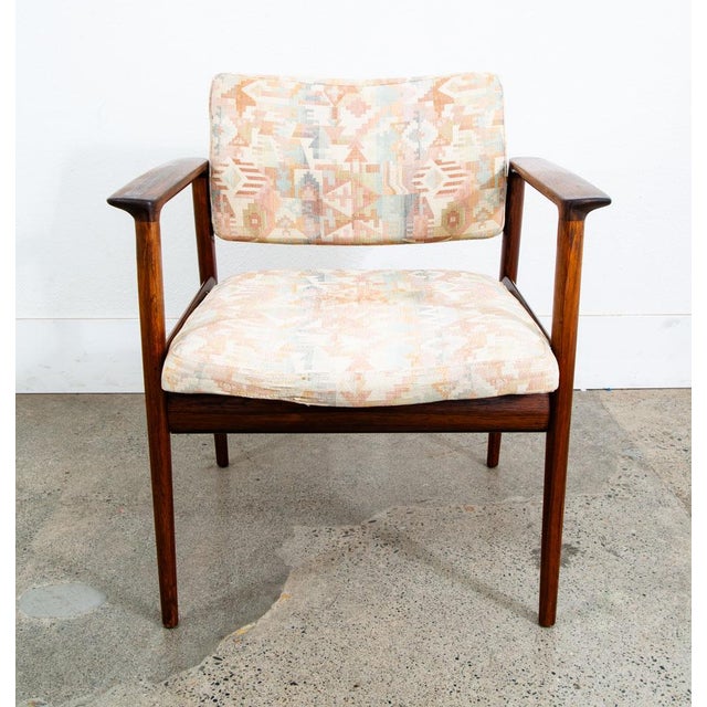 1960s Mid Century Danish Modern Lounge Chair Armchair Rosewood Finn Juhl Style Denmark For Sale In Sacramento - Image 6 of 12