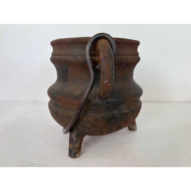 Farmhouse Antique Cast Iron Three-Leg Cauldron With Side Handles, Late 18th Century For Sale - Image 3 of 9