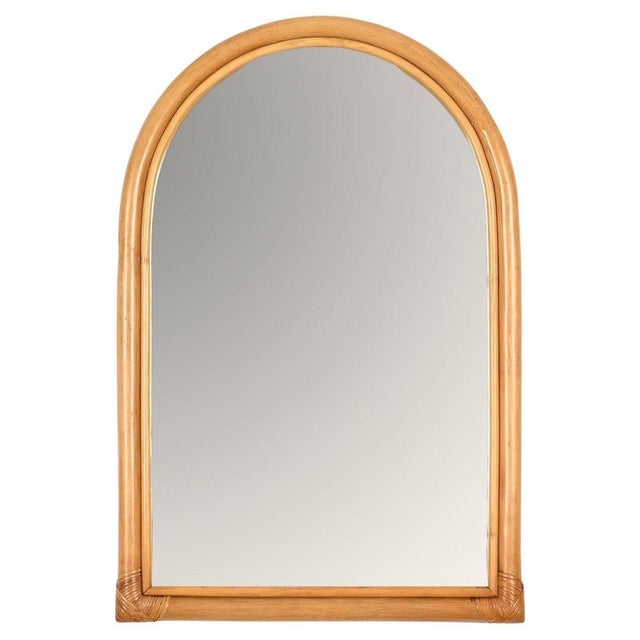 Large French Riviera Arch Mirror in Bamboo and Rattan, Italy, 1960s For Sale - Image 12 of 12