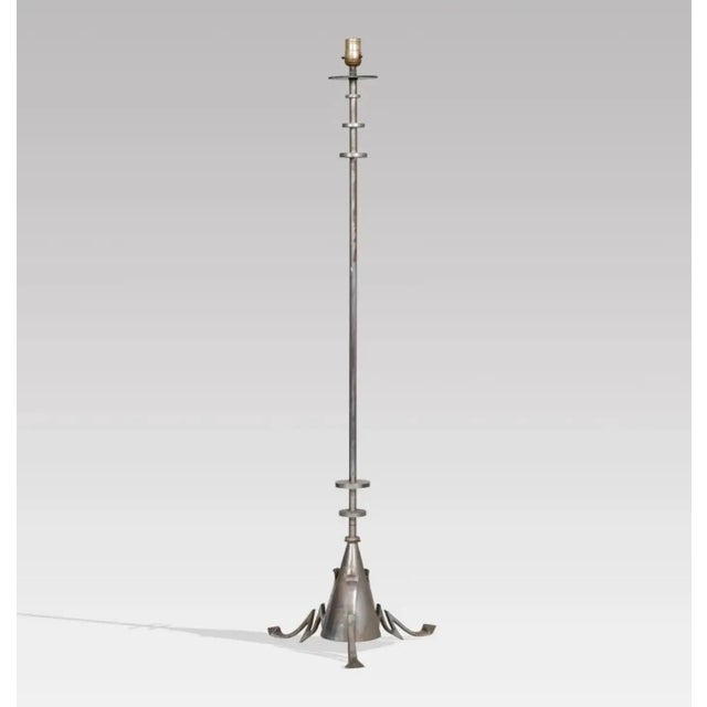 An intriguing and unique circa 1920's Art Deco Modernist floor lamp blending diverse design influences - most notably New...