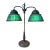 Rare Green Linenfold Double Student Table Lamp Tiffany Studio For Sale