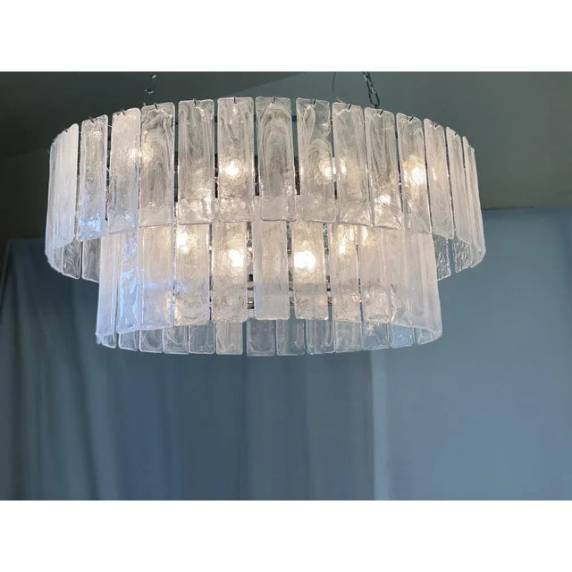 Early 21st Century Large Oval Diamond Listelli Murano Glass Chandelier from Simoeng For Sale - Image 5 of 10