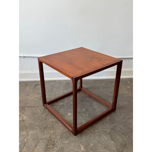 Wood Vintage Hovmand Style Set of 3 Teak Nesting Tables For Sale - Image 7 of 11
