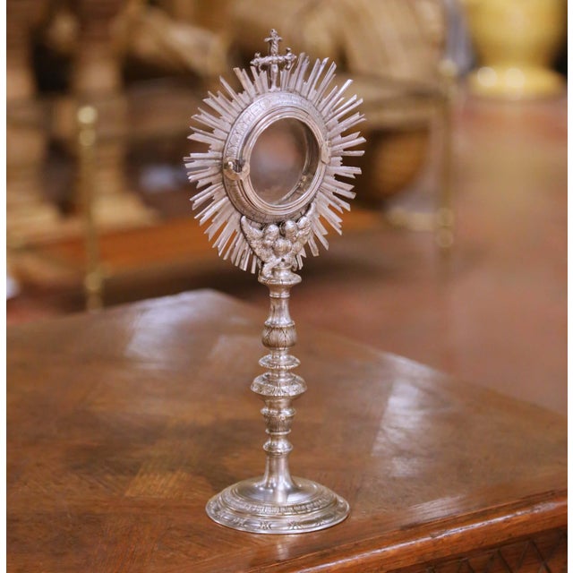 This refined antique French Catholic ostensoir monstrance was crafted in France circa 1850 and reflects the high level of...