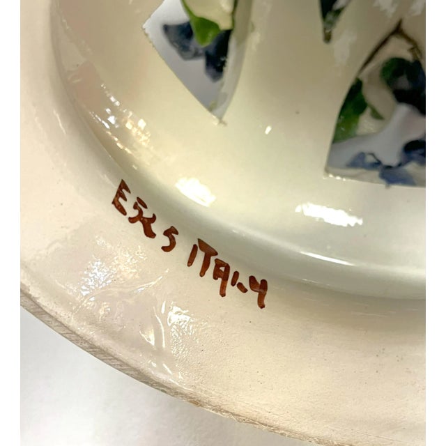 Ceramic Vintage Italian Majolica Floral Topiary For Sale - Image 7 of 12