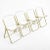 Rare set of four vintage Italian folding chairs from the 1970s, featuring clear Lucite seats and backs with polished...