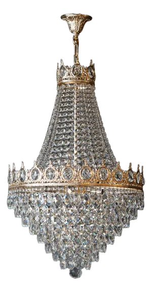 Handcrafted Crystal Chandelier Made of Solid Brass With Chrome Silver Finish