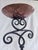 Copper Vintage Spanish Revival Copper Cup & Scrolled Wrought Iron Candlestick For Sale - Image 8 of 12