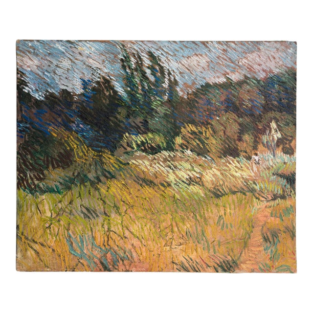 Vintage Expressionist Landscape, Original Oil Painting by Leonard Bennetts, C. 1970s For Sale