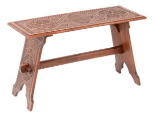 Art Nouveau Fruitwood Kerfschnitt Stool or Side Table, 1900s