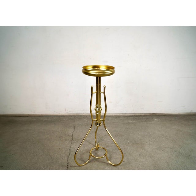 Art Deco 1980’s Hollywood Regency Brass Plant Stand For Sale - Image 3 of 12